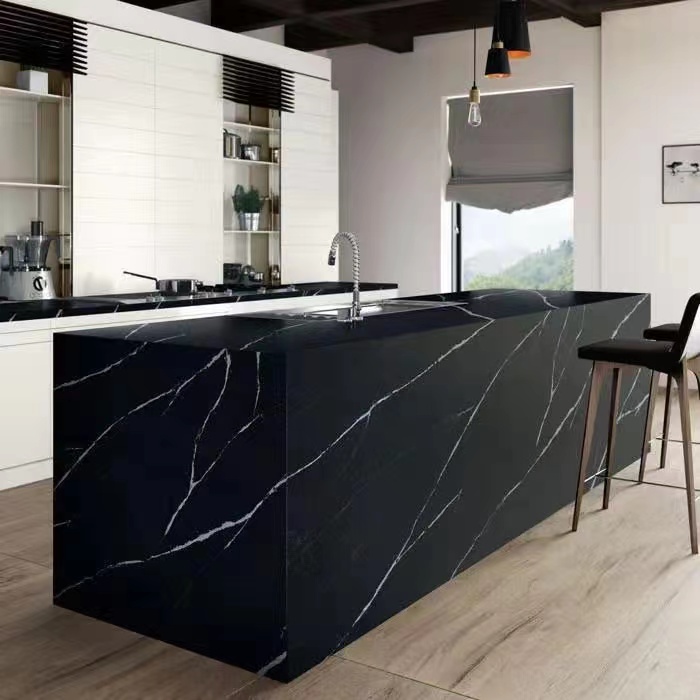 Superfície sólida nova cor grande laje resistente a manchas de mármore artificial para armário de cozinha