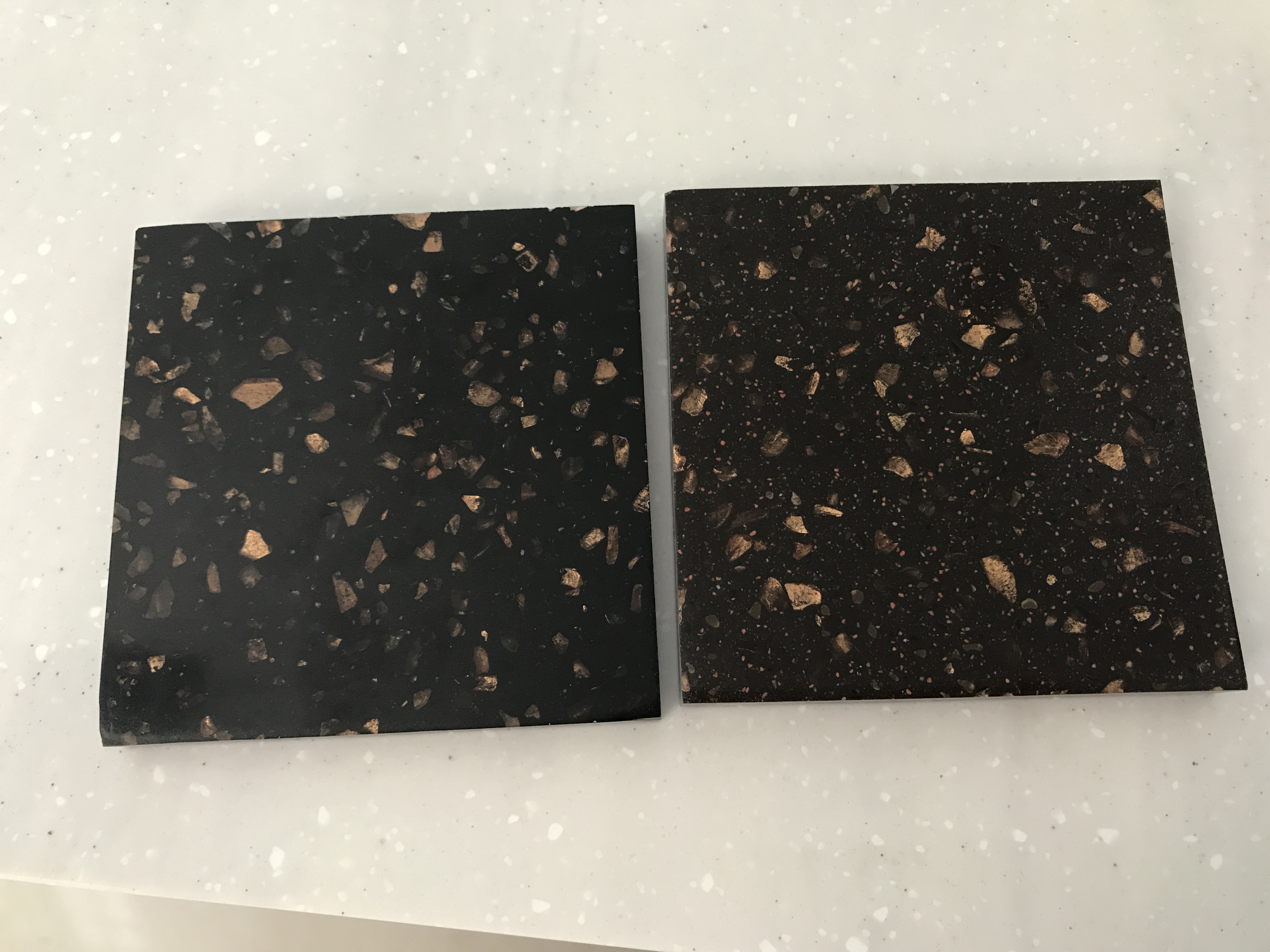 Placa de pedra artificial de laje de quartzo bancadas de superfície sólida acrílica preta