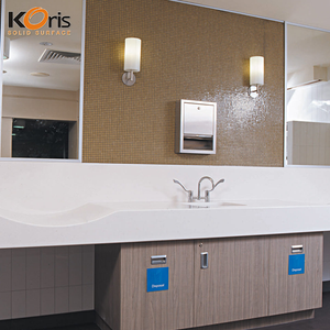 Painéis de parede de pedra de acrílico para banheiro Koris superfície sólida fácil de limpar